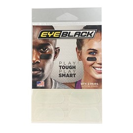White Football Baseball Softball Eye Black Strips, 2 Pairs