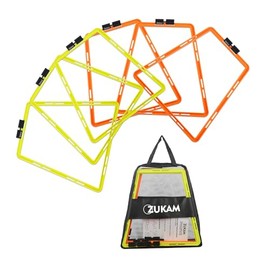 ZUKAM Trapezoid Agility Rings for Speed Training & Agility Footwork Training Speed Hurdles Ladder with Carrying Bag (6 Rings)