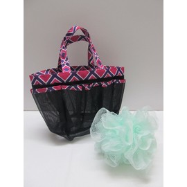 8 Mesh Storage Pockets Quick Dry Hanging Portable Shower Organizer Bathroom Accessories Bag-Pink