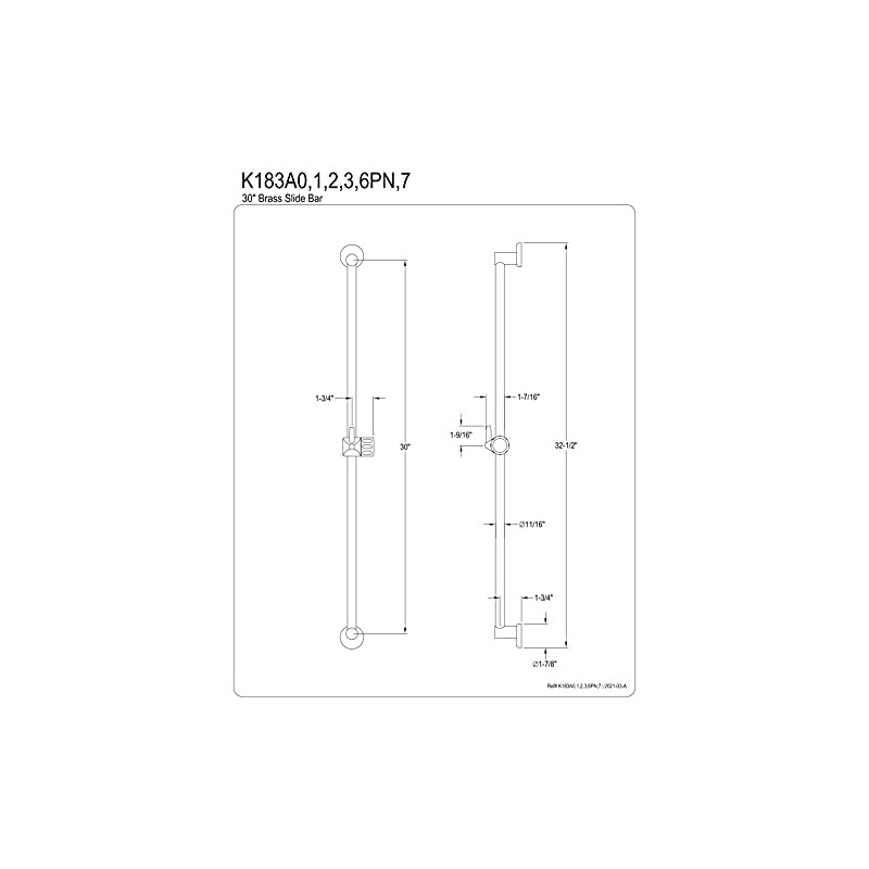 Kingston Brass K183A1 Designer Trimscape Showerscape 30-Inch Brass Shower Slide