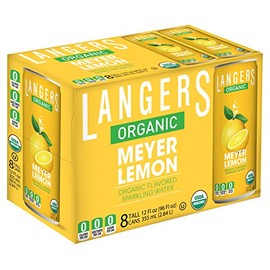 Langers Organic Flavored Sparkling Water, Meyer Lemon, 12 Ounce (Pack of 8)