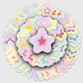 50 Packs Star Stickers Water Bottles Laptop Phone Computer Guitar Skateboard Hydroflasks Star Vinyl Sticker Waterproof Aesthetic Trendy Decals for Kids Teens Girls Adults