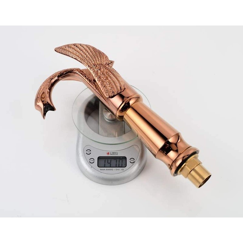 YCCUZA Antique Copper Swan Bathroom Vessel Sink Faucet Single Handle