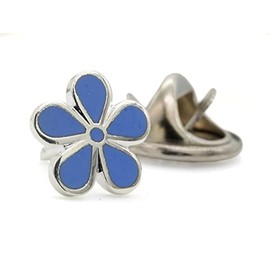 Victoria Regalia Masonic Enamel Forget-Me Not Lapel Pin in Silver, Medium, Metal, Medium, Metal