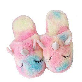 dressfan Unicorn Slippers Boots Plush Slippers Indoor/Outdoor Unisex Slippers Rainbow, Multicoloured