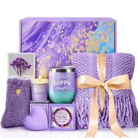 Mothers Day Gifts for Mom Wife Grandma Sister Daughter Friends, Unique Christmas Birthday Gifts for Women Mom Best Friend Her, Lavender Self Care Package Get Well Soon Gift, Spa Gift Baskets w/Blanket