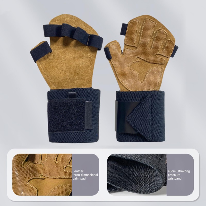 Weight Lifting Gloves - Fingerless Weightlifting Gloves with Wrist Wrap