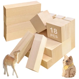 stusgo Basswood Carving Kit, 18 Pcs Basswood Carving Blocks, Carving Wood, Two Sizes Whittling Wood Blocks, for Kids and Adults