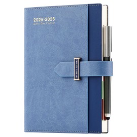 Mcdsuc Academic Diary 2025-2026 A5 Page per Day,August 2025-August 2026 Diary with Month View,13 months Productivity Daily Planner 25/26 with Pen,Colourful Tabs,3 Bookmarks,Stickers,Hardcover,(Blue)