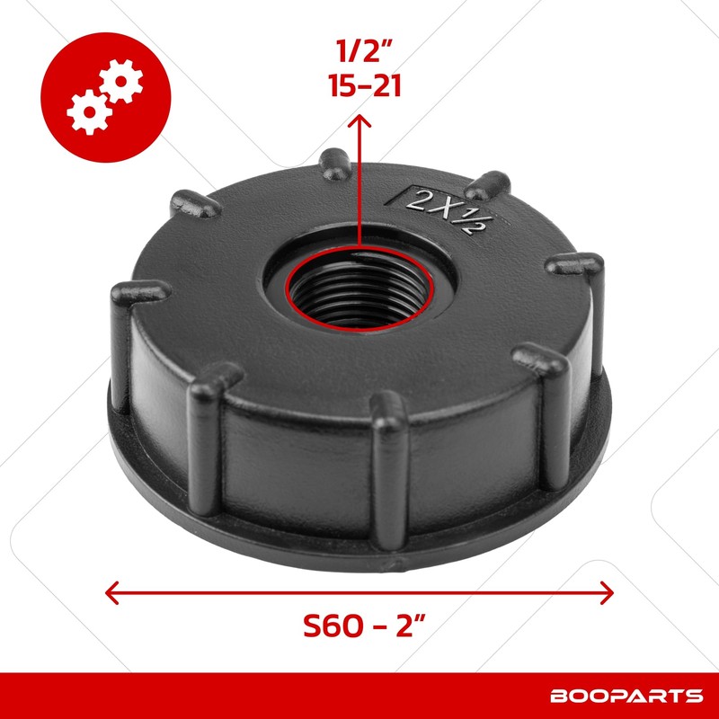 BOOPARTS - Adapter connection for IBC tank 2 inch (S60