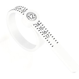 Ring Sizer Tool 1-17 Measuring Tool with Magnified Glass, Reusable Finger Mandrel Size Kit Gauge Jewelry Sizing USA Australia (White)