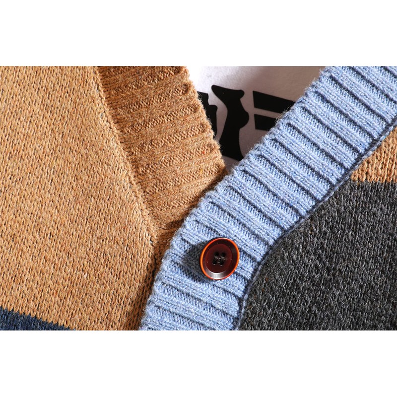 GURUNVANI Cardigan Sweater for Men Knitted Long Sleeve Sweaters with