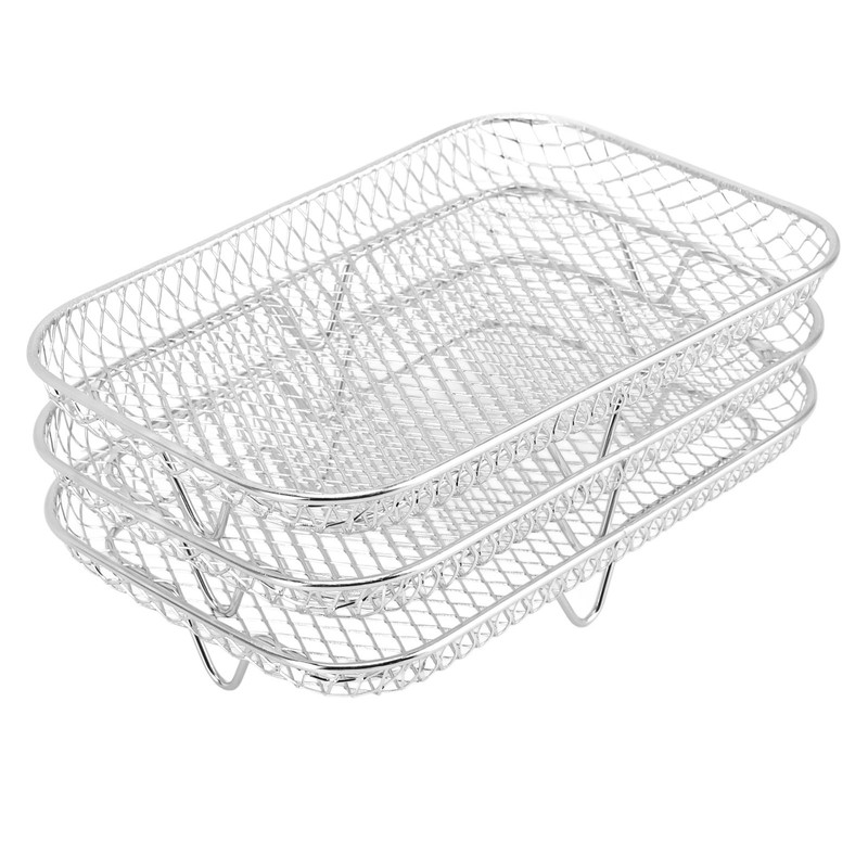 3PCS Fryer Rack Set 304 Stainless Steel Stackable Multi Layer