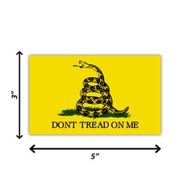 Gadsden Flag Sticker - Don't Tread On Me Sticker - 5 Inches - for Car Truck SUV Van Window Bumper Wall Laptop (Rectangle Vinyl)