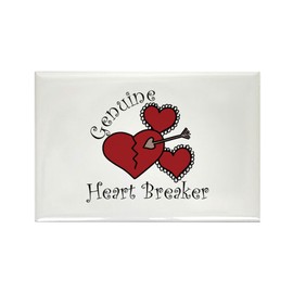 CafePress Genuine Heart Breaker Magnets Rectangle Magnet, 3"x2" Refrigerator Magnet