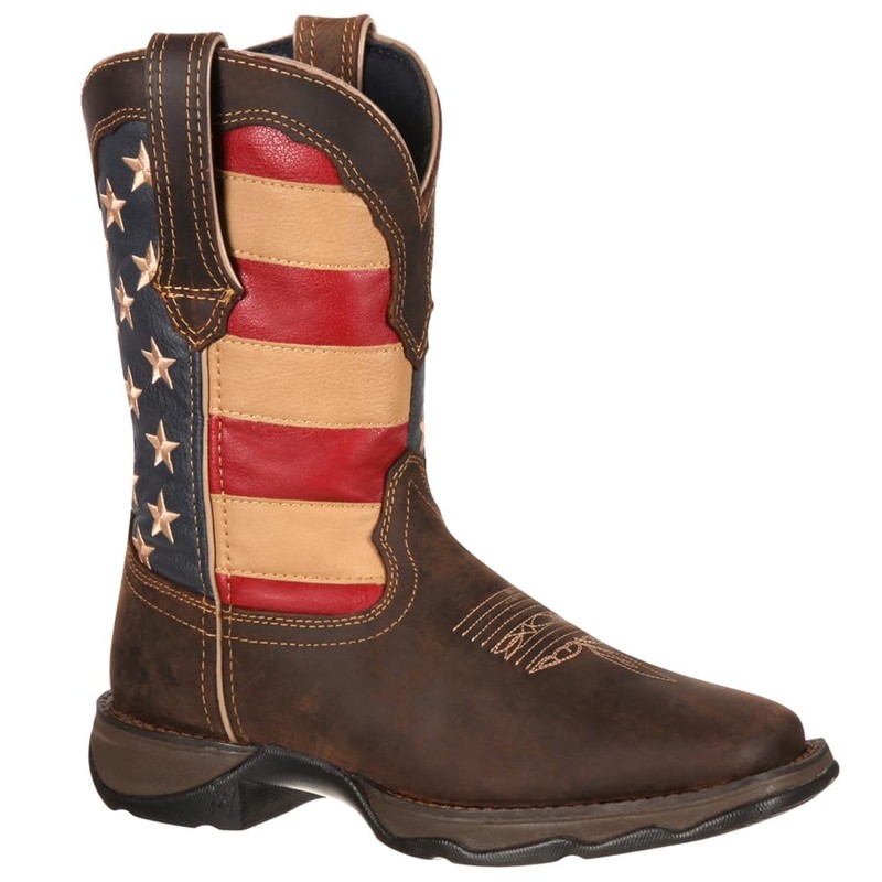 Durango Women's RD4414 Western Boot, Brown/Union Flag, 7.5 M US