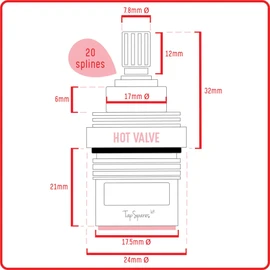 Perrin & Rowe Oberon Kitchen Tap Replacement (9.13145, 9.13146) Valve Pair Cartridges Spares