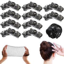 Paquete de 50 Red de Cabello de Cocina,Redecilla para el Cabello Negra,Borde Elástico Invisible para Hacer Moños, Bailarinas, Catering y Cocina (Negra-50pcs)