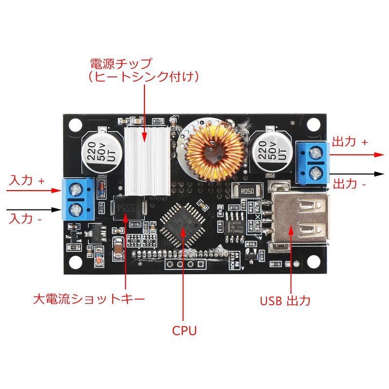 DROK Step-Down Converter DC-DC 6-32V to 1.25-32V 5A 75W LCD