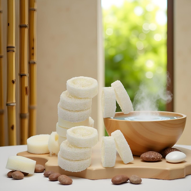 10 Pieces White Natural Loofah Discs Soap Making Loofah Scrub
