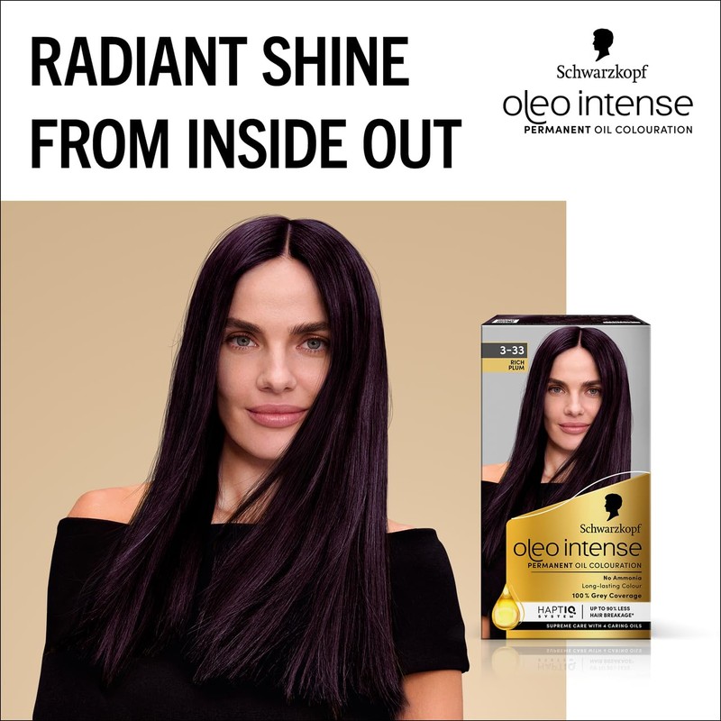 Schwarzkopf Oleo Intense Permanent Oil Colour 3-33 Rich Plum Hair