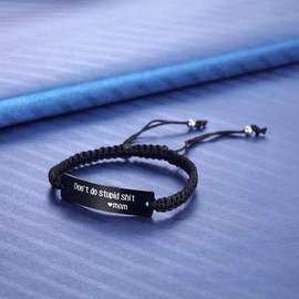 Kvekstio Don't Do Stupid Bracelet Teenage Daughter Son Graduation New Teen Driver First Car Gifts Mom to Daughter Son, Sweet 16th 18th 20th Boy Girl