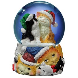 The San Francisco Music Box Company Christmas Cats Musical Snow Globe
