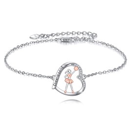 VENACOLY Cheer Bracelet Sterling Silver Cheer Coach Jewellery for Women Team Cheerleader