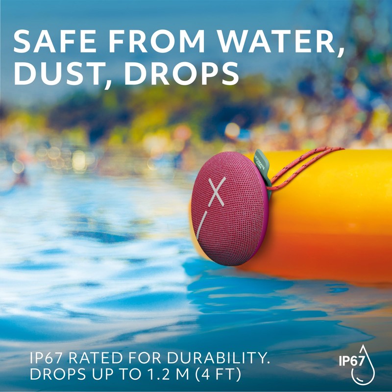 ULTIMATE EARS MINIROLL Ultra-Portable Waterproof Bluetooth Speaker, Big Bass, IP67