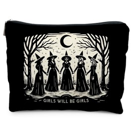 KBRCT Witchy Witch Halloween Makeup Bag Gifts for Women Friends