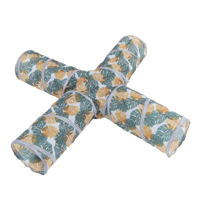 Cat Tunnels Collapsible Printed 4 Way Cat Tube with Storage