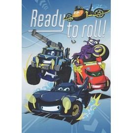 Heartline Batwheels Cars Superheros Batmobile Adventure Race Kid's Happy Birthday Cartoon Greeting Card - Ready to Roll! - Hope Your Birthday's Filled with Turbocharged Fun!, Blue