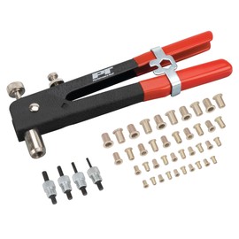 Performance Tool W2006 SAE Rivet Nut Kit Set, Riveter Tool, Rivet Nut Gun, Thread Hand Riveter, Rivet Gun, Riveting Tools with 45pc, Metric Rivet Nuts Included -/32, 8-32, 10-24, 1/4-20