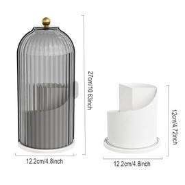 Leadigol 360° Rotating Makeup Brush Holder Organizer with Lid, Clear Dustproof Cosmetic Organizer for Vanity Desktop Bathroom Countertop(black)