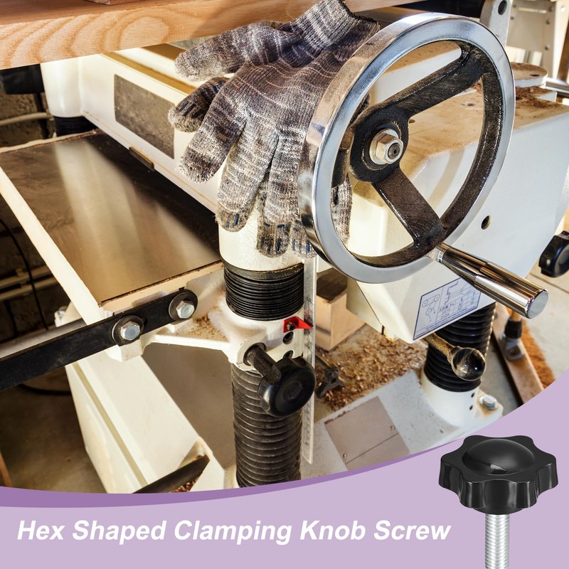 sourcing map 2Pcs M8 x 80mm Star Knobs, Plastic Hex