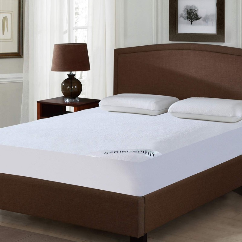 SPRINGSPIRIT 100% Waterproof Mattress Protector Queen Size Hypoallergenic Terry Mattress
