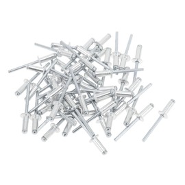 INFINAUTO Dome Head Large Flange Blind Rivets 4.8mm Grip Diameter 16mm Grip Length 9.5mm Flange Diameter Aluminum Alloy Iron Silver Tone