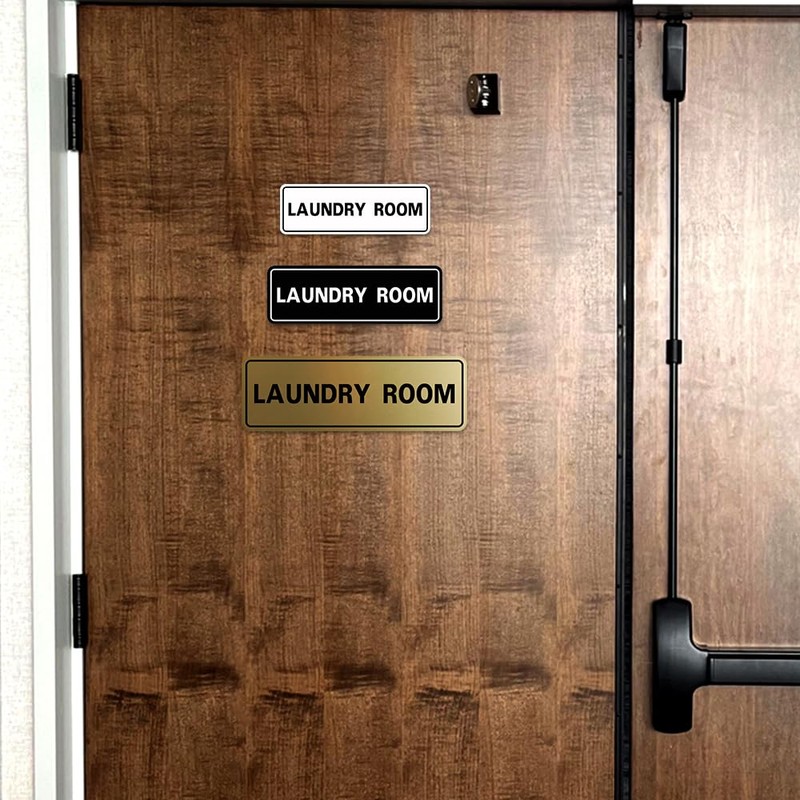 Standard LAUNDRY Door / Wall Sign - White - Large