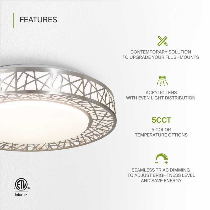 ASD 16 Inch LED Flush Mount Ceiling Light - Modern