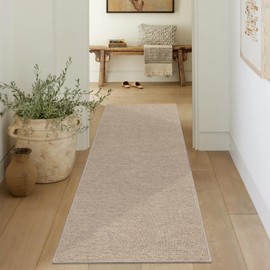 SHACOS Easy Jute 2x6 ft Washable Non-Slip Runner Rug - Natural Woven Farmhouse Rug for Entryway, Hallway, Patio & Kitchen - Durable, Stain Resistant Indoor/Outdoor Carpet, Neutral Beige