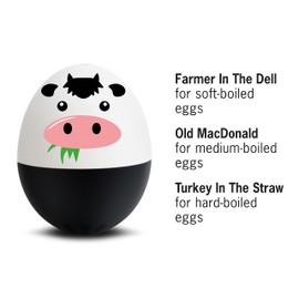 Moo BeepEgg – Egg Timer for Boiling Eggs – Musical Egg Cooker for Soft, Medium, Hard Boiled Eggs – Food Safe – Singing Floating Egg Timer – Egg Cooker for 3 Levels of Doneness - Brainstream