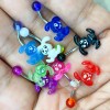 LionGothic Belly Button Rings Surgical steel with Acrylic Happy Bunny
