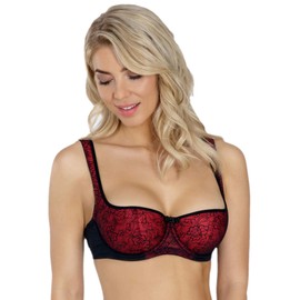 Rosme Women's Balconette Bra with Padded Straps, Collection Grand, Red, Size 38B