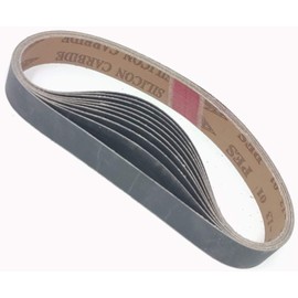 1 1/8 x 21 Silicon Carbide Belts (10 Pk) - Choose Grit or Leather Strop w/Buffing Compound - Fits Makita and CRL 9031M Sanders (220 Grit - 10 Pack)