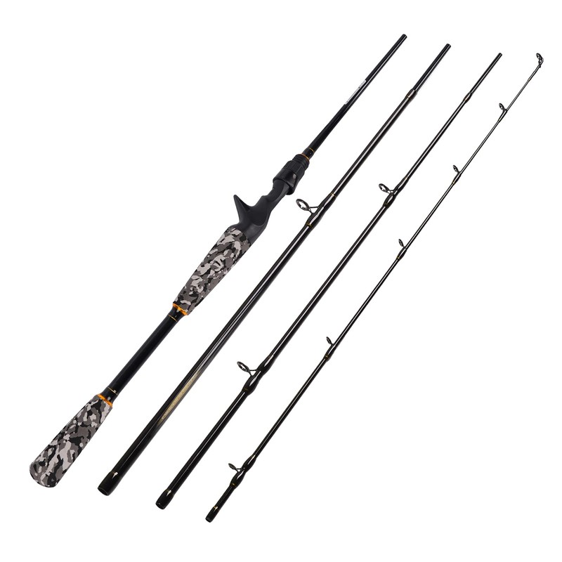 Fiblink 4-Piece Travel Fishing Rod, Spinning & Casting Rod with