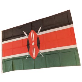NWFlags Kenya Flag 5ft x 3ft 75d Premium Polyester Suitable For Flagpoles | Strong Polyester 5x3 foot material Kenyan flag with Eyelets