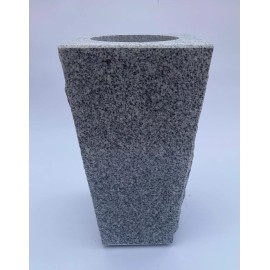 Granite Memorial Vase Tapered 6"x6"x10" Gray