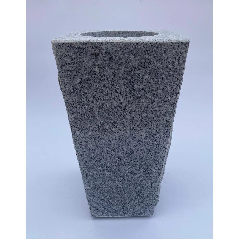 Granite Memorial Vase Tapered 6"x6"x10" Gray