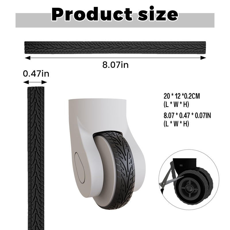 Heiluxe 8Pcs Silicone Luggage Cover Protector, Suitcase Wheel Covers, Silent