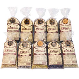 Amish Country Popcorn - 10 (1 Lb Bag) Variety Gift Set Bundle (Red, Blue, Medium White, Midnight Blue, Purple, Ladyfinger, Baby White, Rainbow, Medium Yellow, and Mushroom)